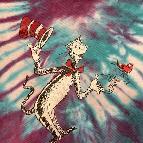 VNTG Cat in the Hat Grateful Dead RARE Parking Lot Tie Dye Tour Shirt Unisex 6-8 - Picture 3 of 5